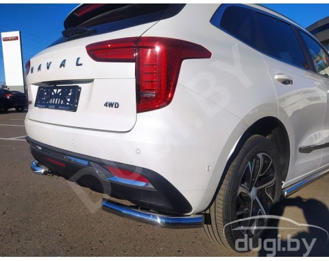 HAVAL JOLION с 2020-н.в. защита заднего бампера одинарные углы Mars D60 из нержавеющей стали